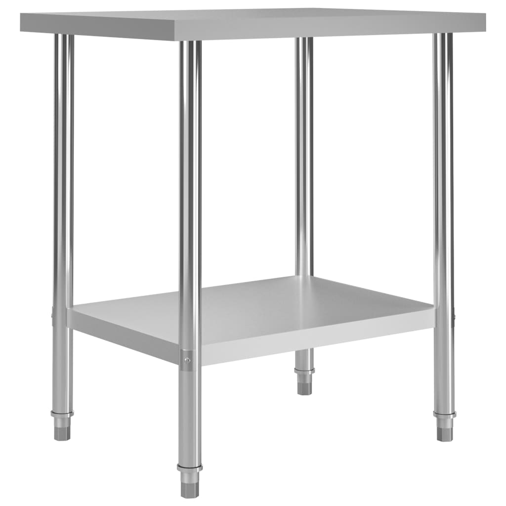 vidaXL Kitchen Work Table 31.5"x23.6"x33.5" Stainless Steel